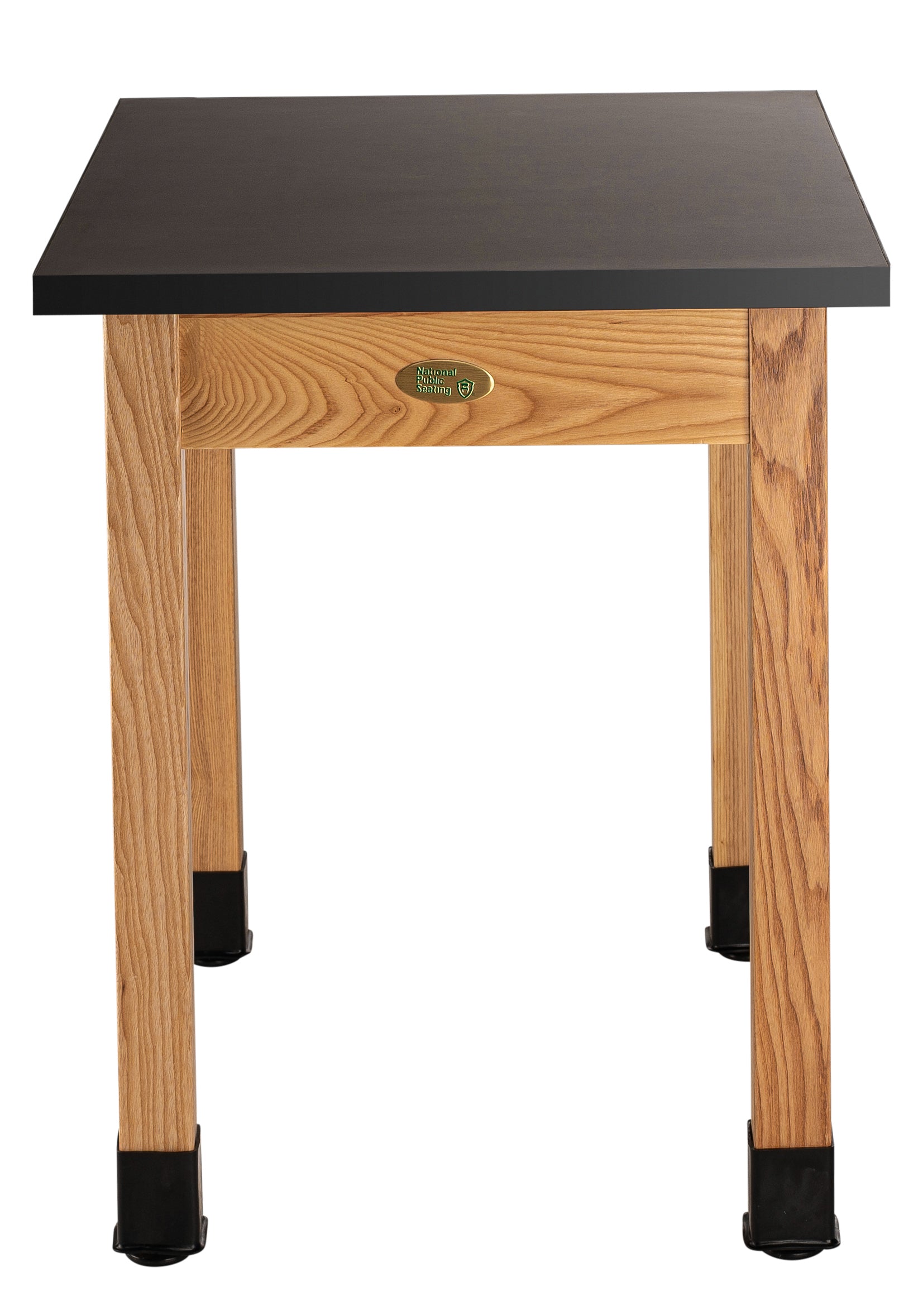 NPS® Wood Science Lab Table, 24"x30"x36", Phenolic Top, Surface Color: Black, Frame Color: Ash (Optional Castor Add-On)