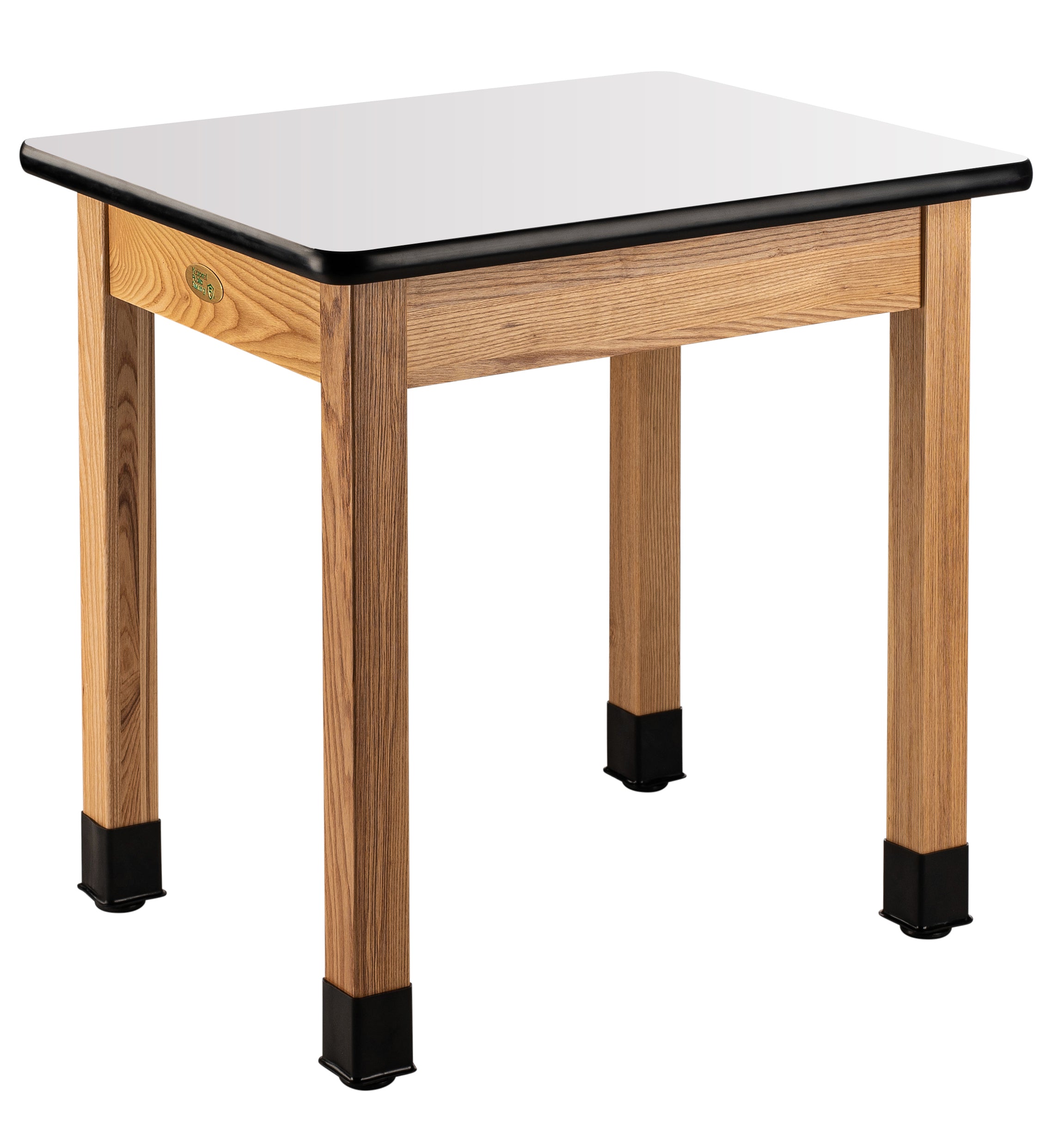 NPS® Wood Science Lab Table, 24"x30"x30", Whiteboard Top, Surface Color: Black, Frame Color: Ash (Optional Castor Add-On)