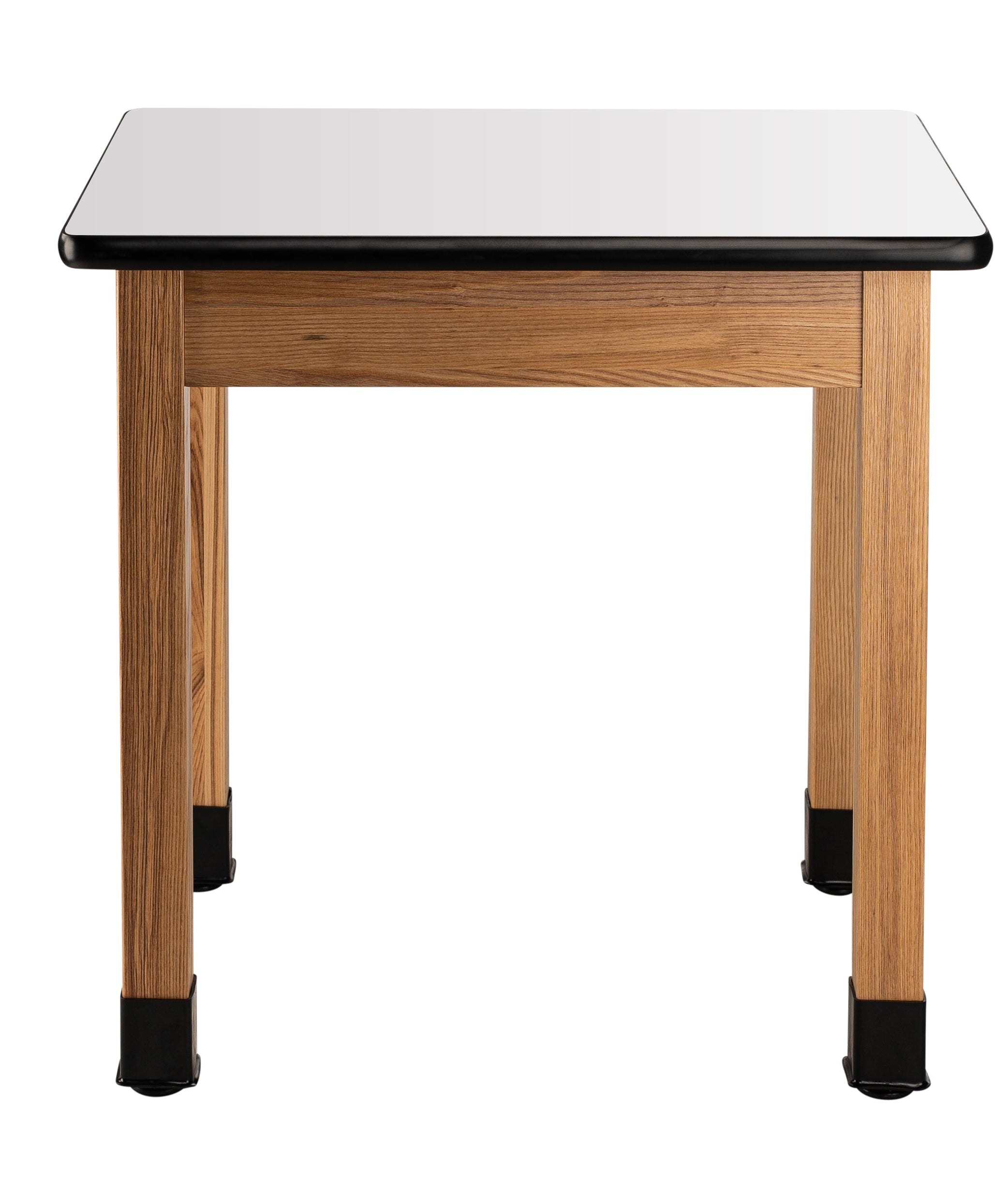 NPS® Wood Science Lab Table, 24"x30"x30", Whiteboard Top, Surface Color: Black, Frame Color: Ash (Optional Castor Add-On)