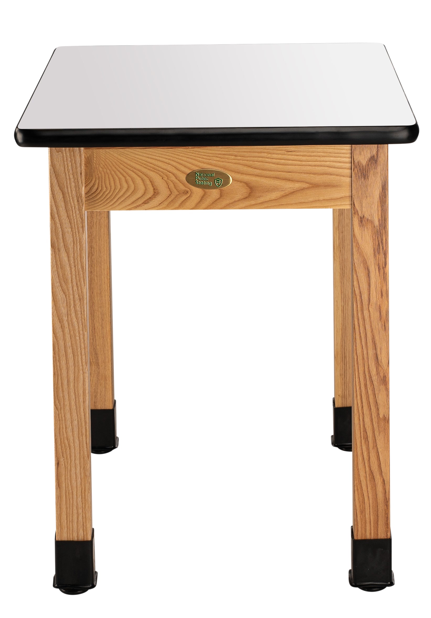 NPS® Wood Science Lab Table, 24"x30"x30", Whiteboard Top, Surface Color: Black, Frame Color: Ash (Optional Castor Add-On)
