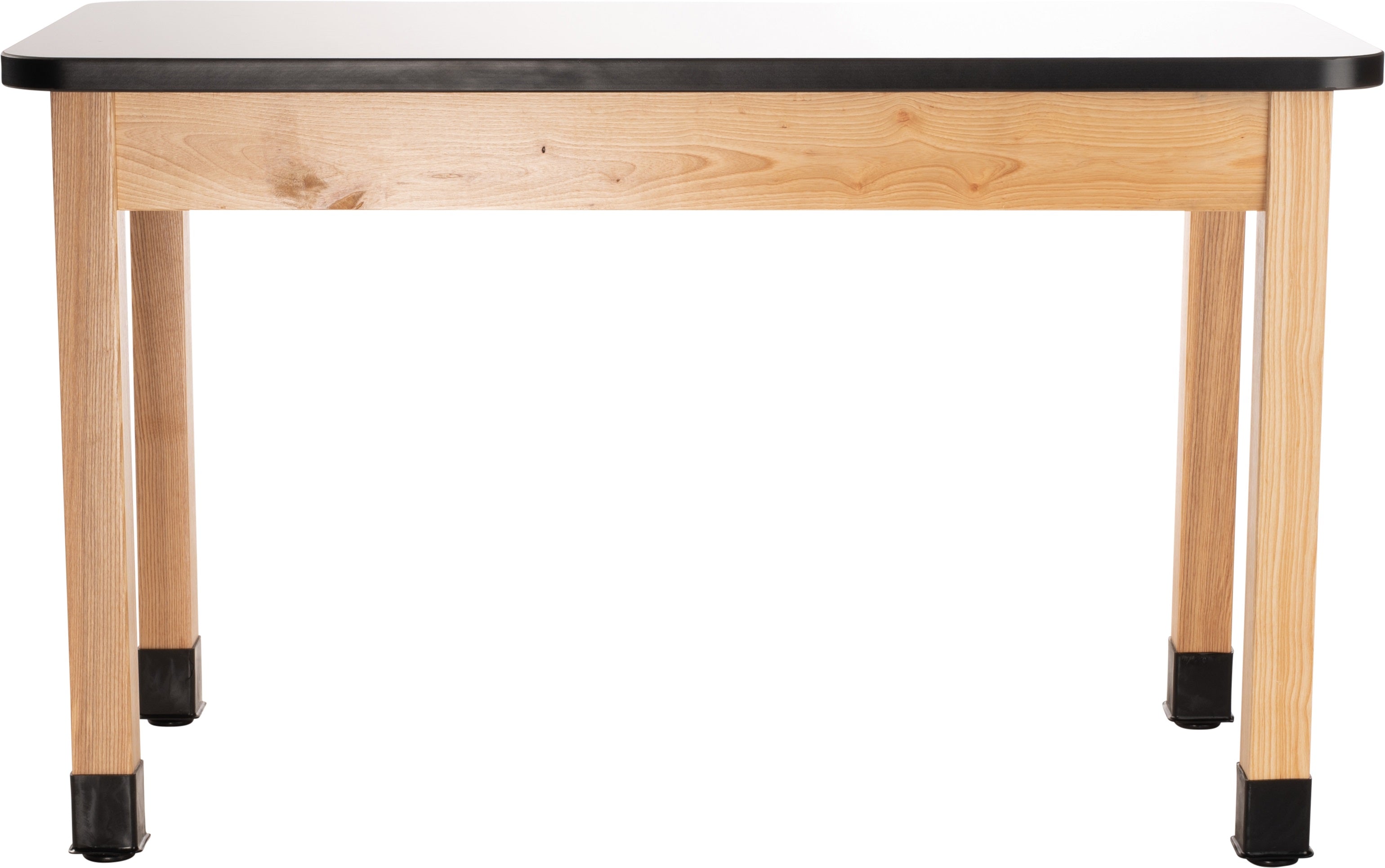 NPS® Wood Science Lab Table, 24"x54"x36", Whiteboard Top, Surface Color: White, Frame Color: Ash (Optional Book Compartment and Castor Add-On)