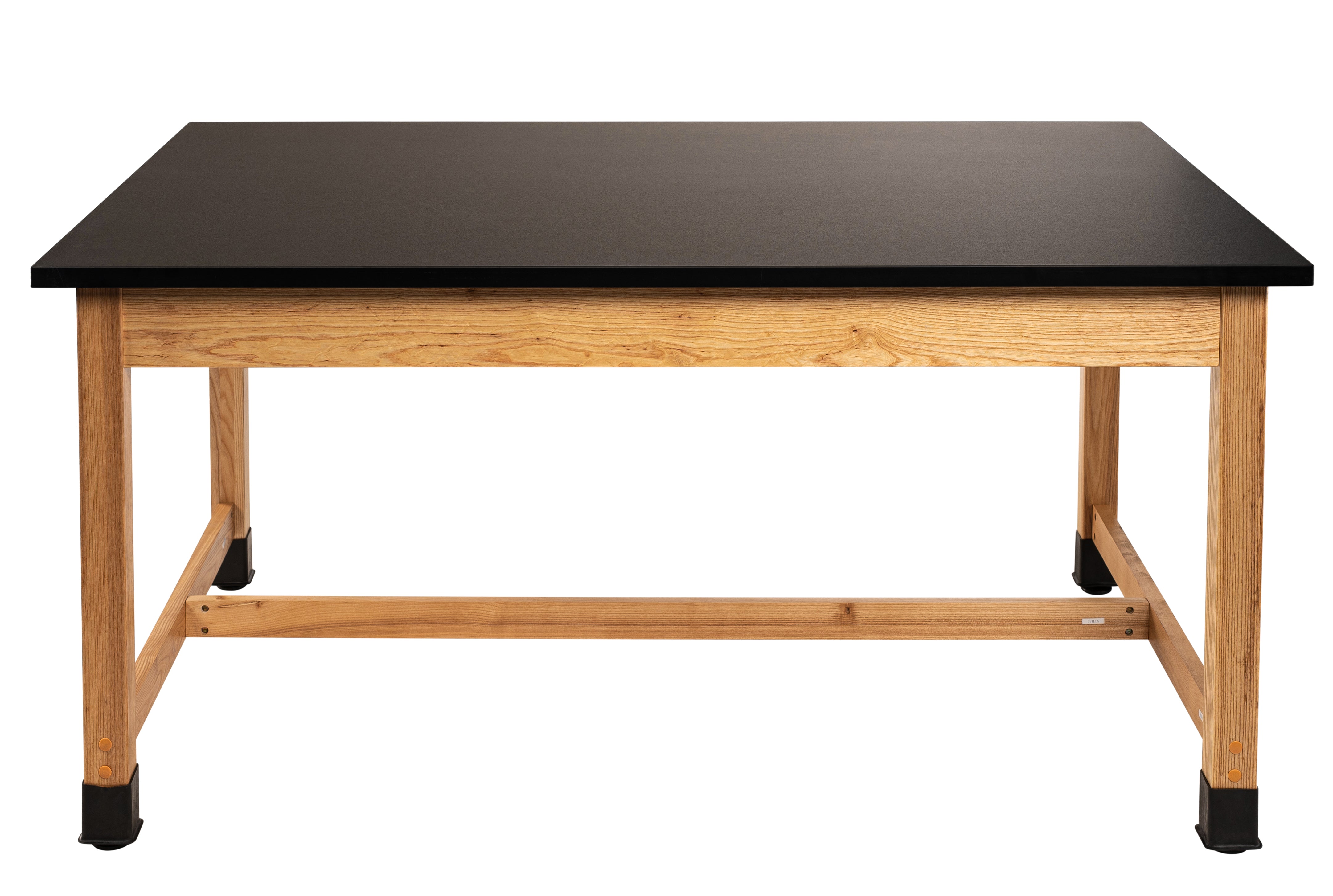 NPS® Wood Science Lab Table, 42"x72"x36", Phenolic Top, Surface Color: Black, Frame Color: Ash (Optional Castor Add-On)