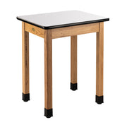 NPS® Wood Science Lab Table, 24"x30"x36", Whiteboard Top, Surface Color: Black, Frame Color: Ash (Optional Castor Add-On)