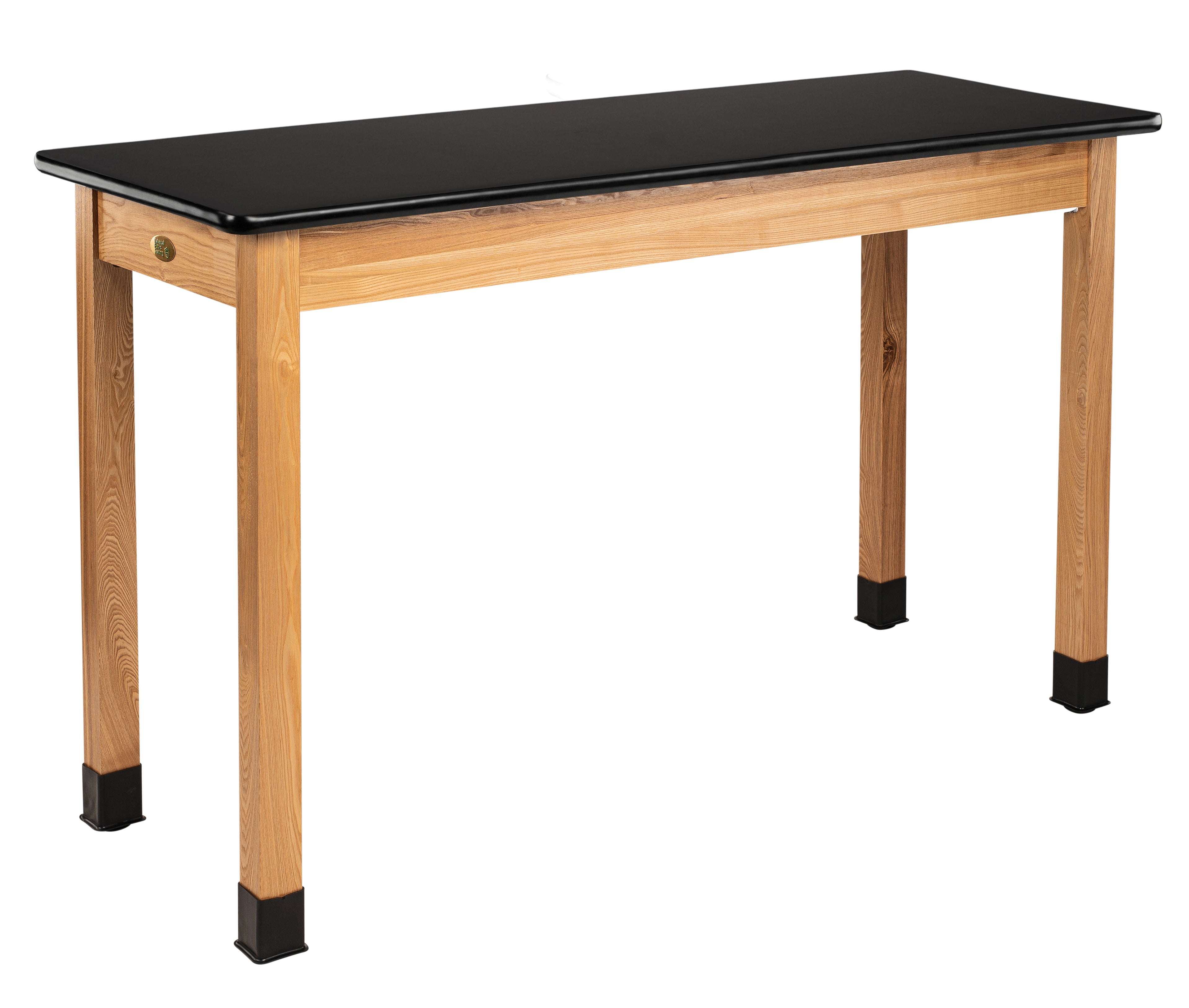 NPS® Wood Science Lab Table, 30"x60"x36", HPL Top, Surface Color: Black, Frame Color: Ash (Optional Castor Add-On)