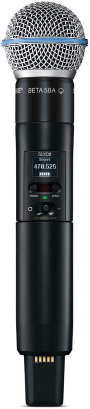 Shure SLXD2/B58-J52 Handheld Transmitter with Beta 58A Capsule. J52 Band