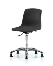 Polypropylene Shell Chair Chrome - Medium Bench Height with Stationary Glides in Black