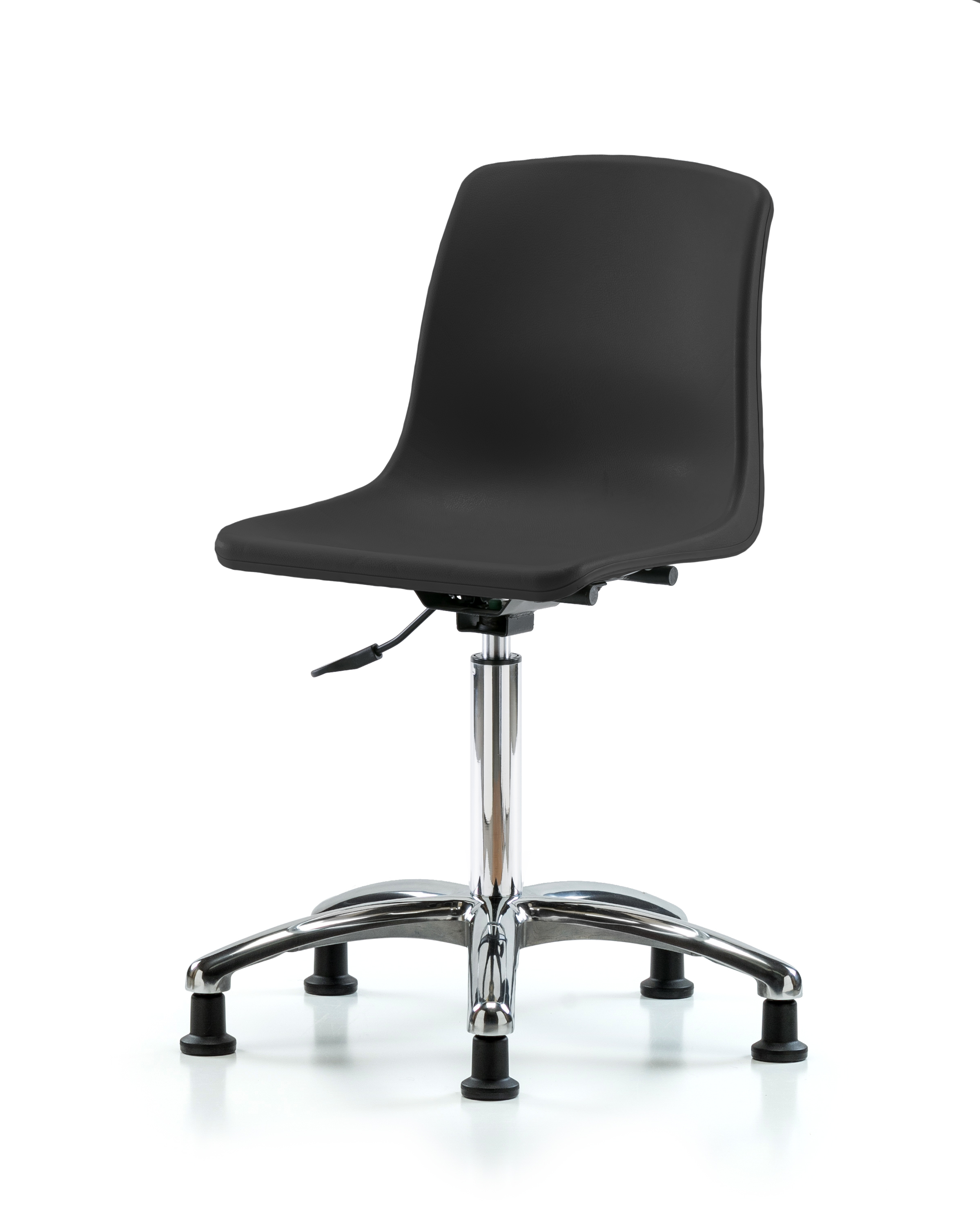 Polypropylene Shell Chair Chrome - Medium Bench Height with Stationary Glides in Black