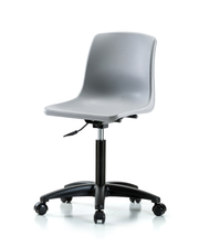 Polypropylene Shell Chair - Medium Bench Height with Casters in Gray