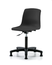 Polypropylene Shell Chair - Medium Bench Height with Stationary Glides in Black