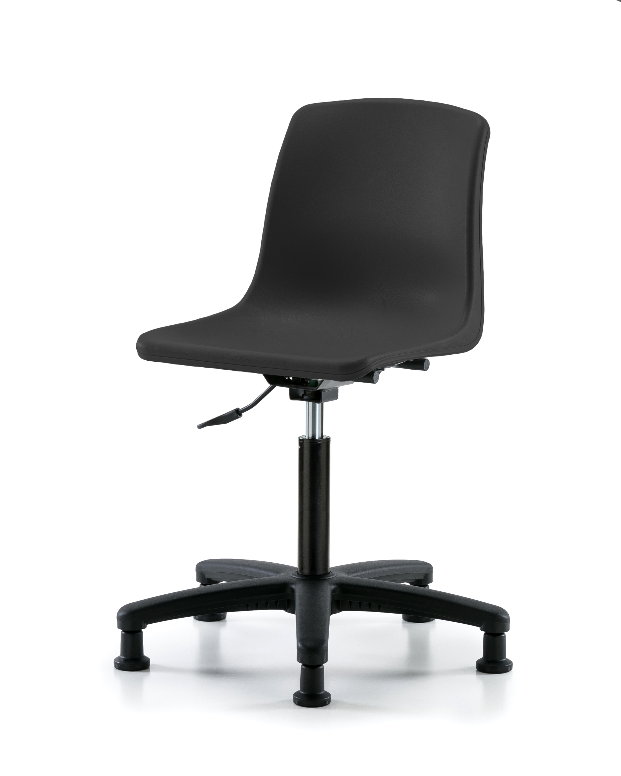 Polypropylene Shell Chair - Medium Bench Height with Stationary Glides in Black
