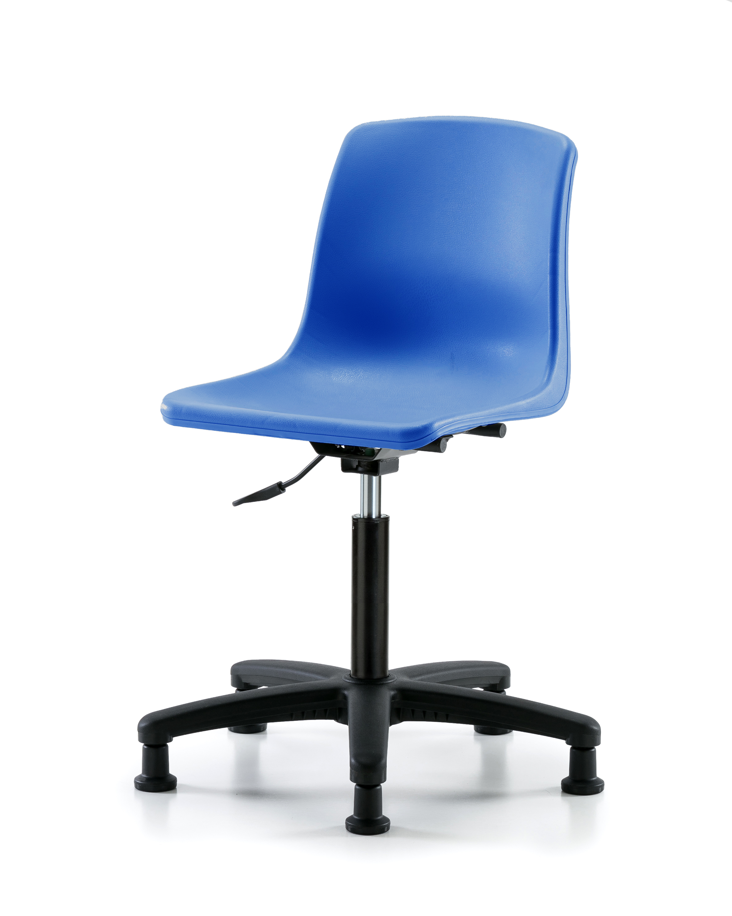 Polypropylene Shell Chair - Medium Bench Height with Stationary Glides in Blue