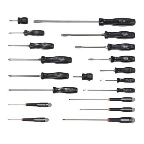Screwdriver Set, Black Oxide Tip, 19 Pieces