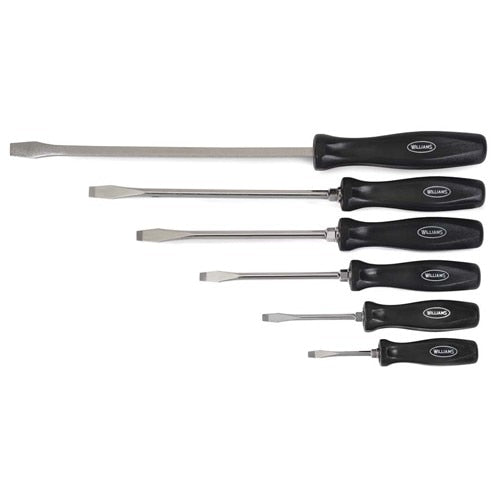 Screwdriver Set, Slotted, Alloy Steel, 6 Pieces