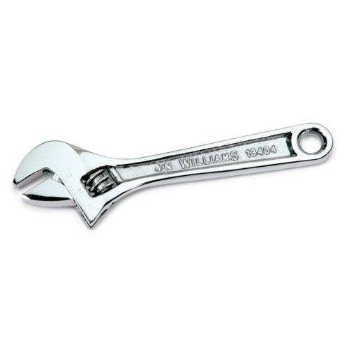 Williams 13404A Adjustable Wrench, 4-Inch, Chrome,