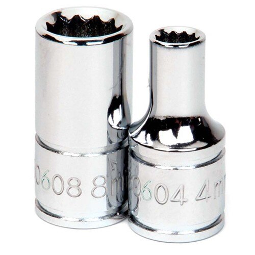 Socket, 1 Inch OAL, Shallow, 1/4 Inch Dr, 7 MM Size