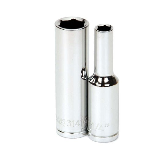 Socket, 2 1/2 Inch OAL, Deep, 3/8 Inch Dr, 1/4 Inch Size
