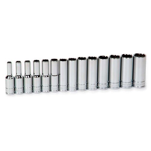 Socket Set, 14 Pieces, 3/8 Inch Dr, Deep, 3/8 Inch Size