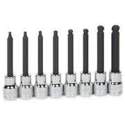 Williams 3/8" Dr Ball Hex Long Bit Sck Set 8 Pcs