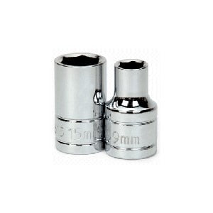 Williams Metric Socket, Drive: 1/2", Type: Standard, Style: 12 Point, Size: 13mm, Length: 1-1/2"