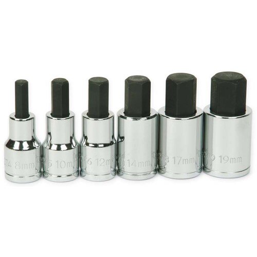 Socket Set, 6 Pieces, 1/2 Inch Dr, 1/2 Inch Size