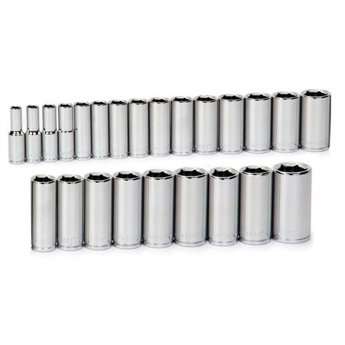 Socket Set, 23 Pieces, 1/2 Inch Dr, Deep, 1/2 Inch Size