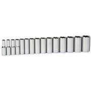 Socket Set, 15 Pieces, 1/2 Inch Dr, Deep, 1/2 Inch Size