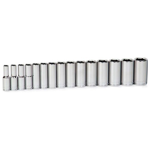 Socket Set, 15 Pieces, 1/2 Inch Dr, Deep, 1/2 Inch Size