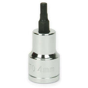 Socket Bit, 3/8 Inch Dr, 4 MM Size, Hex, 3/4 Inch OD