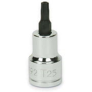 Socket Bit, 3/8 Inch Dr, T25 Size, Tamper-Resistant Torx