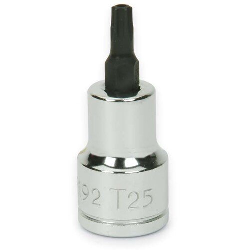Socket Bit, 3/8 Inch Dr, T45 Size, Tamper-Resistant Torx