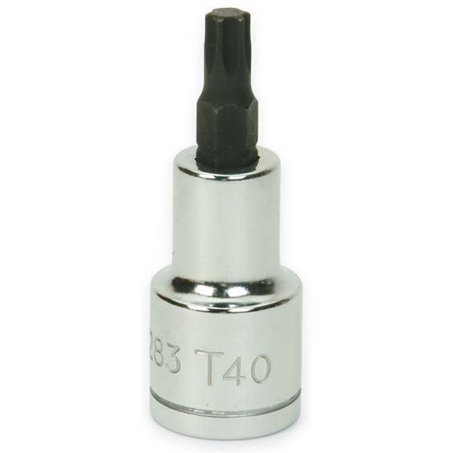Socket Bit, 1/2 Inch Dr, T40 Size, Torx, 29/32 Inch OD