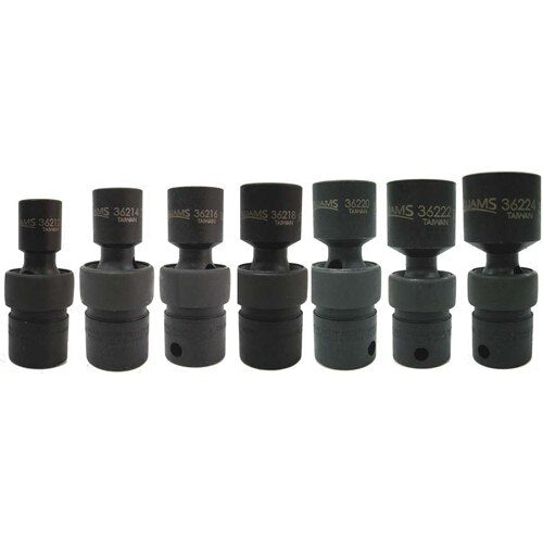 Socket Set, 7 Pieces, 3/8 Inch Dr, 6 Point, 3/8 Inch Size