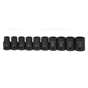 Socket Set, 10 Pieces, 1/2 Inch Dr, Shallow, 1/2 Inch Size