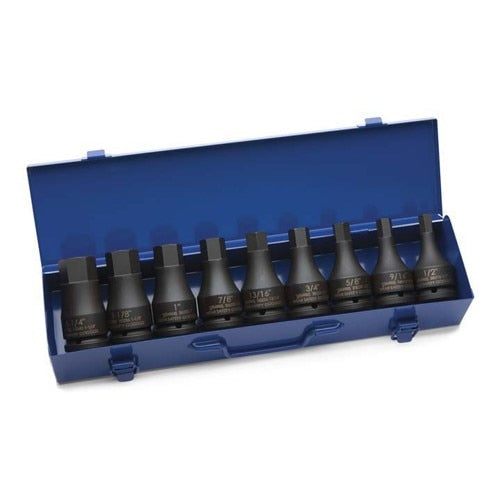 Socket Set, 9 Pieces, 3/4 Inch Dr, Impact Hex, 3/4 Inch Size