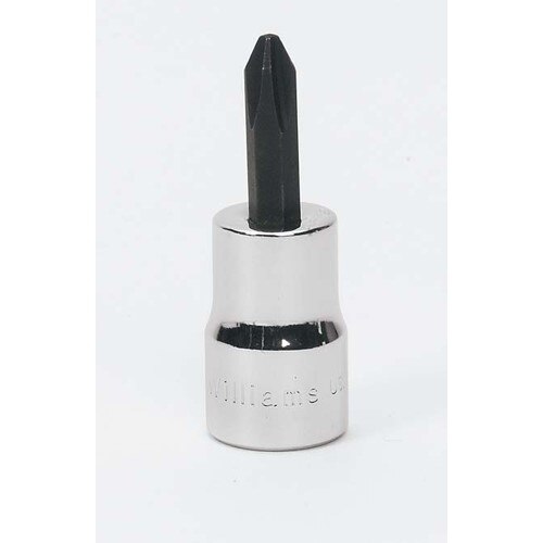 Socket Bit, 3/8 Inch Dr, #1 Size, Phillips, 1 1/16 Inch L