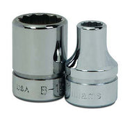 Socket, 13/16 Inch OAL, Shallow, 3/8 Inch Dr, 19 MM Size
