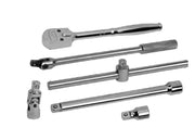 Ratchet & Tools Set, 6 Pieces, 1/2 Inch Drive