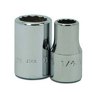 Socket, 7/8 Inch OAL, Shallow, 1/4 Inch Dr, 1/2 Inch Size