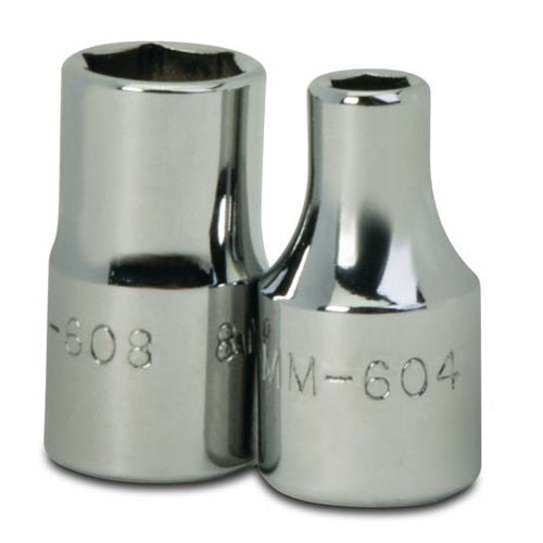 Socket, 7/8 Inch OAL, Shallow, 1/4 Inch Dr, 13 MM Size