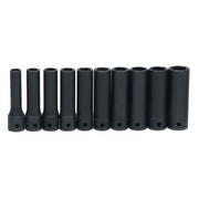 Socket Set, 10 Pieces, 1/2 Inch Dr, Impact, 1/2 Inch Size