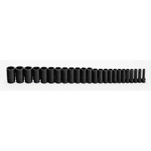 Socket Set, 24 Pieces, 1/2 Inch Dr, Impact, 1/2 Inch Size