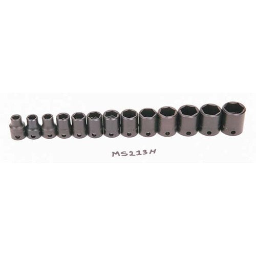Socket Set, 13 Pieces, 3/8 Inch Dr, Shallow, 3/8 Inch Size