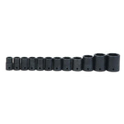 Socket Set, 12 Pieces, 1/2 Inch Dr, Shallow, 1/2 Inch Size