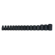 Socket Set, 16 Pieces, 1/2 Inch Dr, Shallow, 1/2 Inch Size