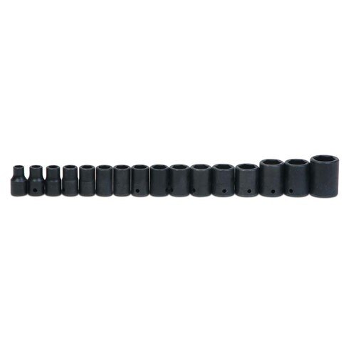 Socket Set, 16 Pieces, 1/2 Inch Dr, Shallow, 1/2 Inch Size