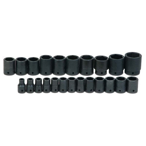 Socket Set, 23 Pieces, 1/2 Inch Dr, Shallow, 1/2 Inch Size