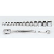 Socket/Tool Set, 16 Pieces, 12-Point, 3/8 Inch Dr