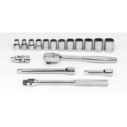 Socket/Tool Set, 17 Pieces, 12-Point, 3/8 Inch Dr