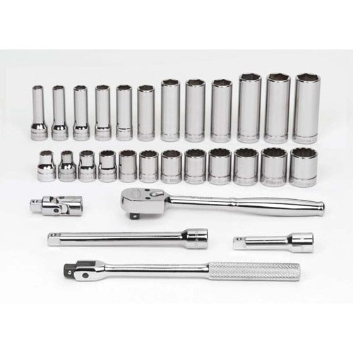 Socket/Tool Set, 29 Pieces, 12-Point, 3/8 Inch Dr