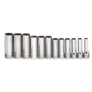 Socket Set, 12 Pieces, 3/8 Inch Dr, Deep, 3/8 Inch Size